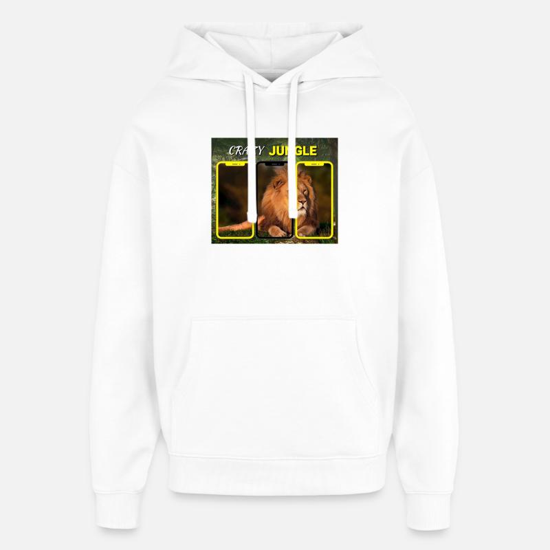 Jungle folle - Sweat à capuche unisexe Stanley/Stella Oversized - blanc