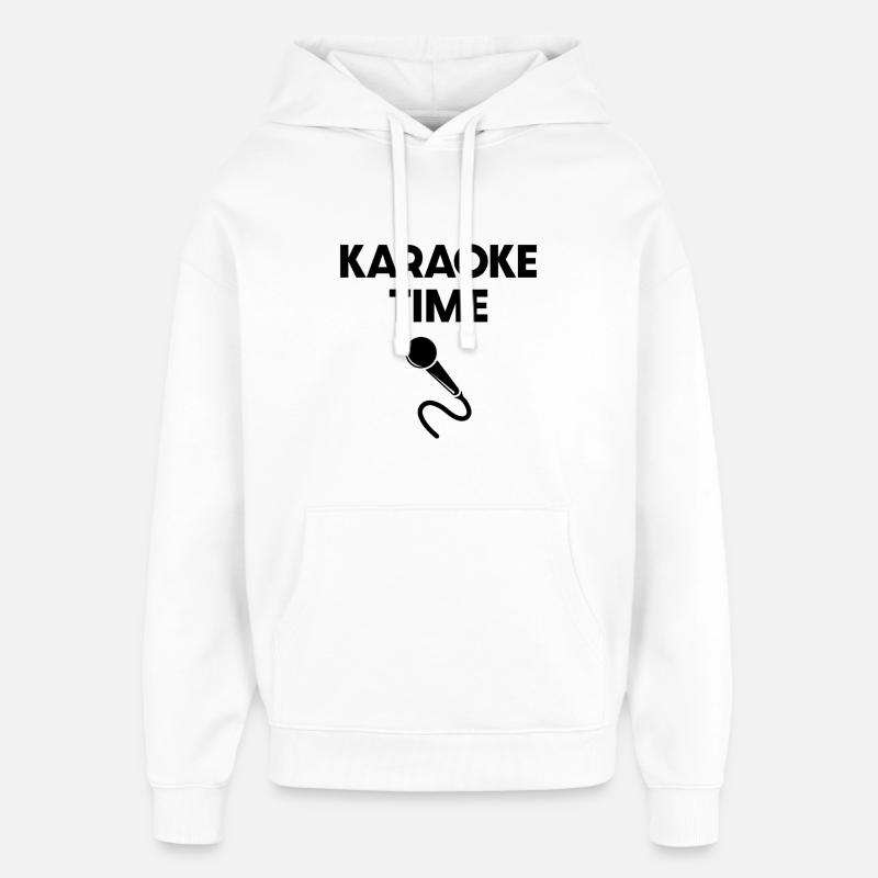 Heure du karaoké - Sweat à capuche unisexe Stanley/Stella Oversized - blanc