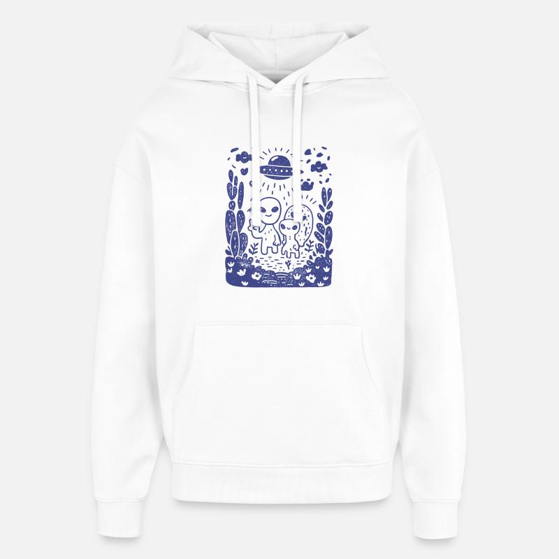 Aliens - Visiteurs de l'espace - Cadeau - Sweat à capuche unisexe Stanley/Stella Oversized - blanc