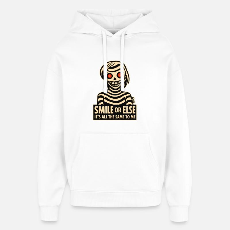 Sourire squelettique avec message - Sweat à capuche unisexe Stanley/Stella Oversized - blanc
