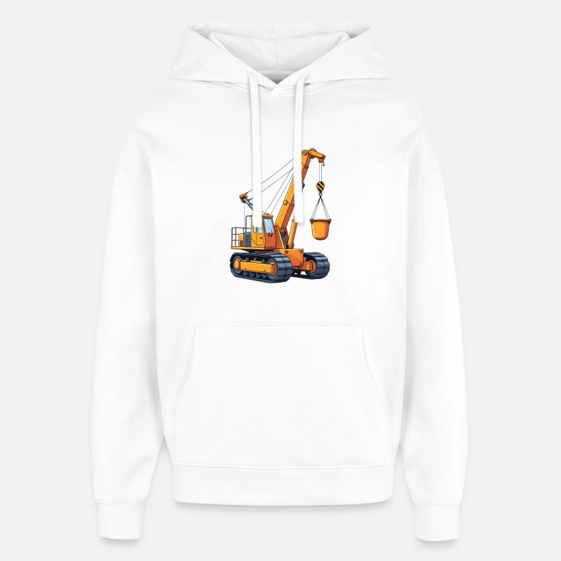 Grue de style dessin animé - Sweat à capuche unisexe Stanley/Stella Oversized - blanc
