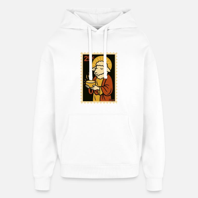 Mouton doux avec halo - Sweat à capuche unisexe Stanley/Stella Oversized - blanc