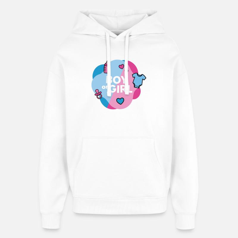 Geschlecht enthüllen Junge oder Mädchen - Oversized Unisex Hoodie von Stanley/Stella - Weiß
