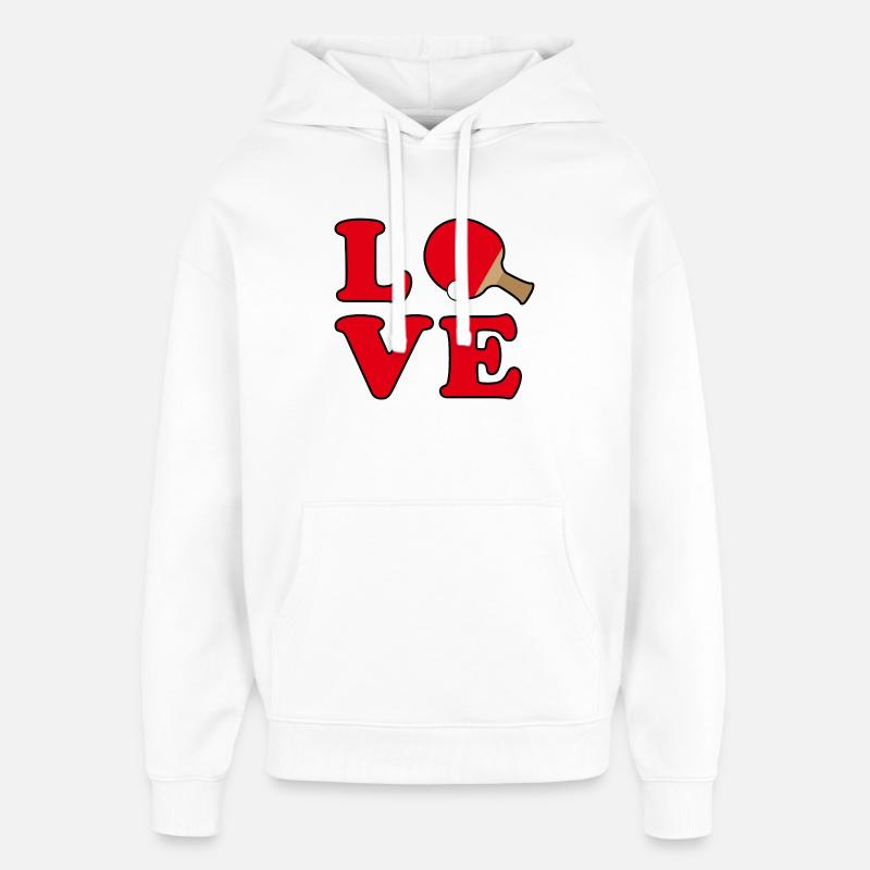 L'amour du tennis de table - Sweat à capuche unisexe Stanley/Stella Oversized - blanc