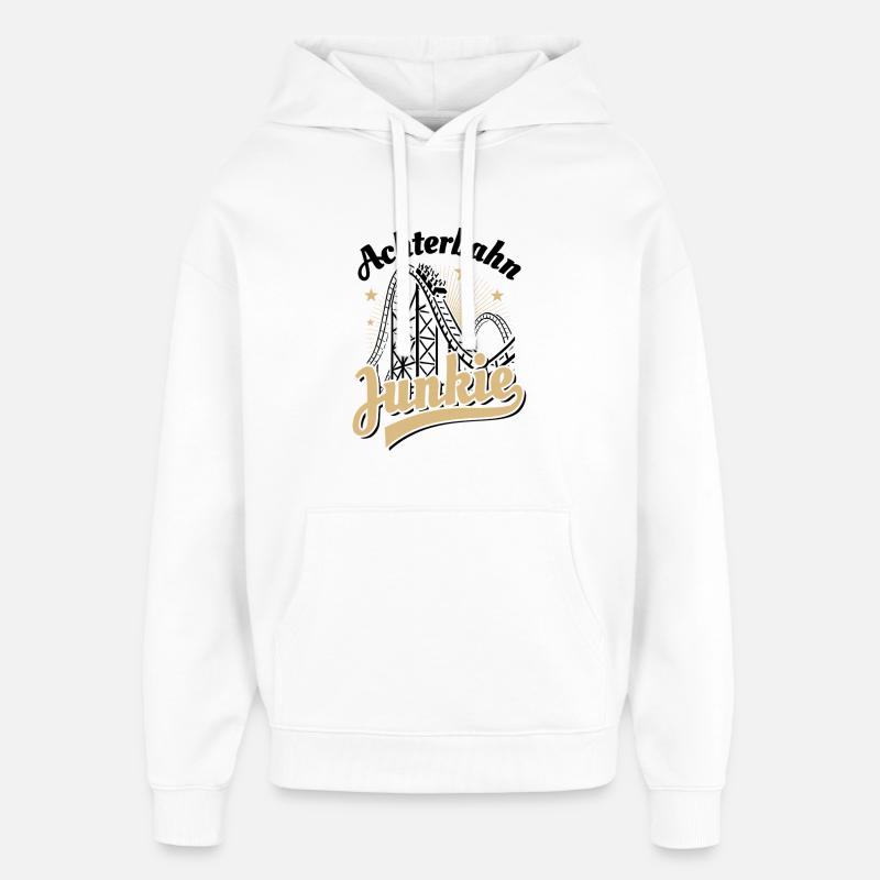 Roller Coaster Junkie - Parc d'attractions - Looping - Sweat à capuche unisexe Stanley/Stella Oversized - blanc