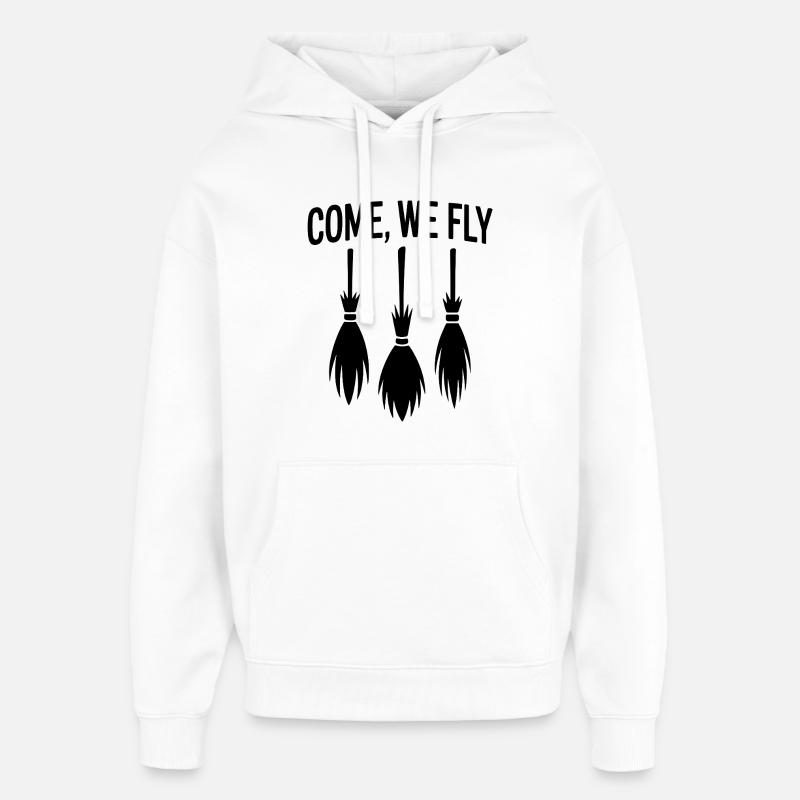 Viens, volons – balai de sorcière - Sweat à capuche unisexe Stanley/Stella Oversized - blanc