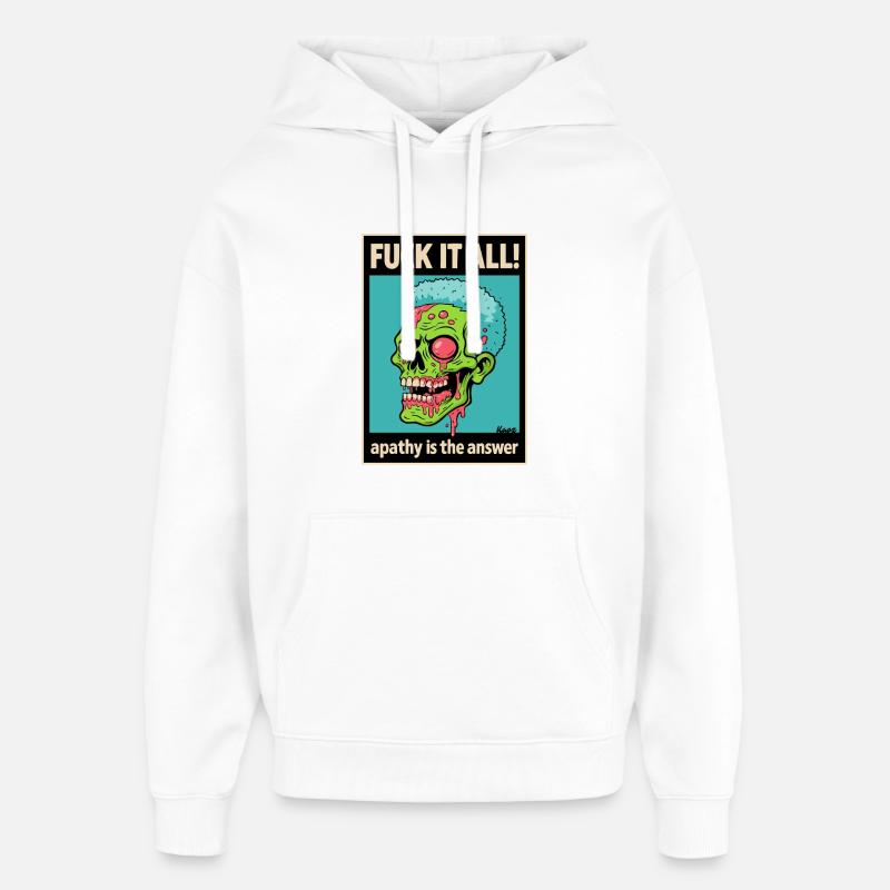 Zombie Totenschädel mit mutigem Statement - Oversized Unisex Hoodie von Stanley/Stella - Weiß