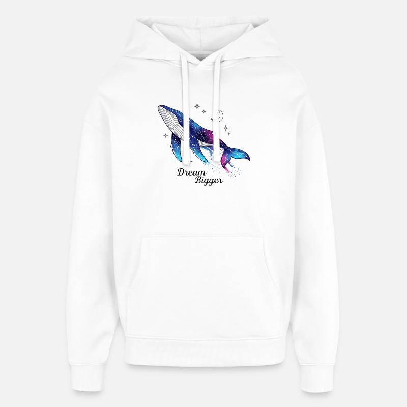 Rêve plus grande baleine - Sweat à capuche unisexe Stanley/Stella Oversized - blanc