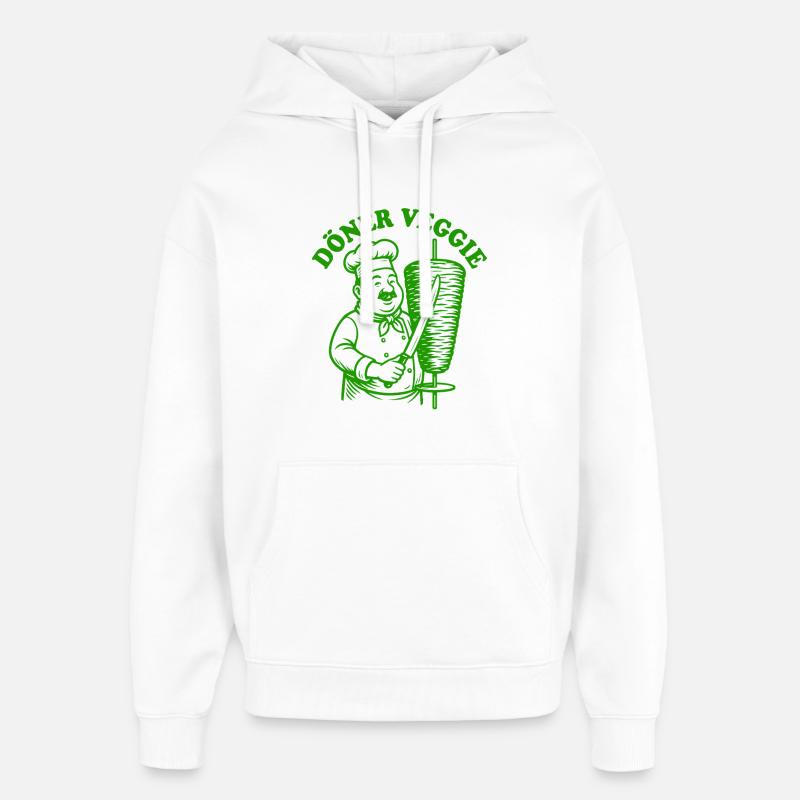 Döner Veggie - Restauration rapide - Spruch - Sweat à capuche unisexe Stanley/Stella Oversized - blanc
