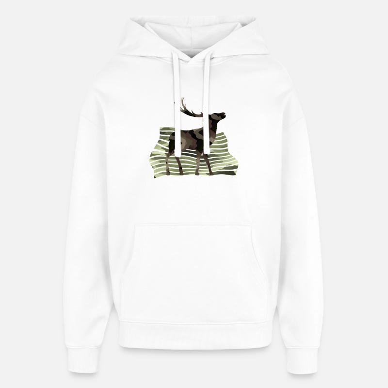 Cerf - Sweat à capuche unisexe Stanley/Stella Oversized - blanc