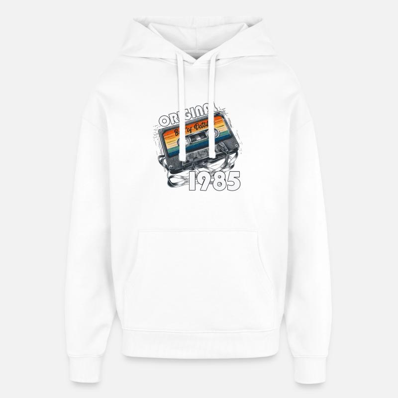 Cassette du 40e anniversaire, octobre 1985 - Sweat à capuche unisexe Stanley/Stella Oversized - blanc