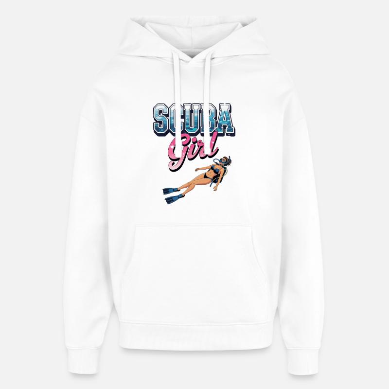Conception de plongée sous-marine pour fille - Sweat à capuche unisexe Stanley/Stella Oversized - blanc