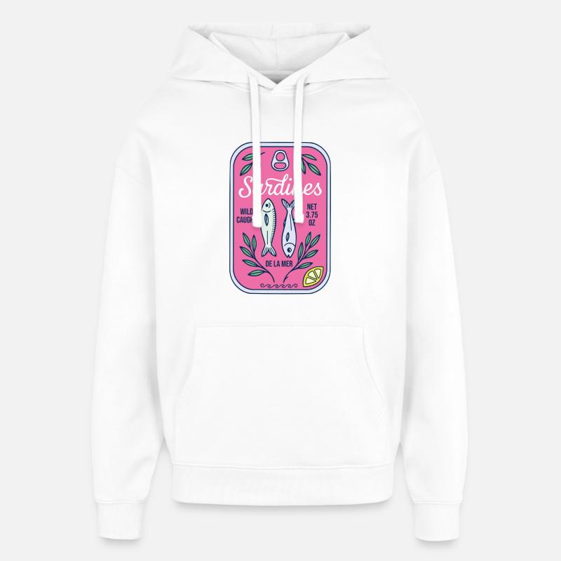 Sardines - Sweat à capuche unisexe Stanley/Stella Oversized - blanc