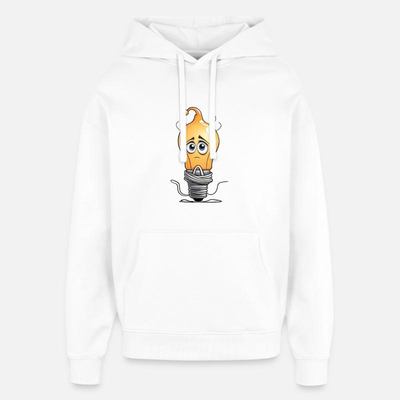 Triste ampoule dessin animé - Sweat à capuche unisexe Stanley/Stella Oversized - blanc