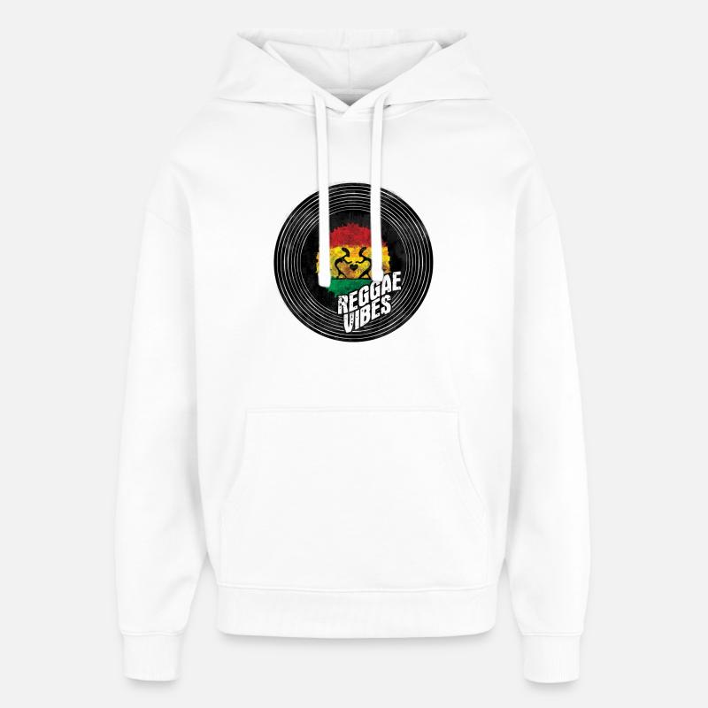 Cercle du logo Reggae Vibes - Sweat à capuche unisexe Stanley/Stella Oversized - blanc