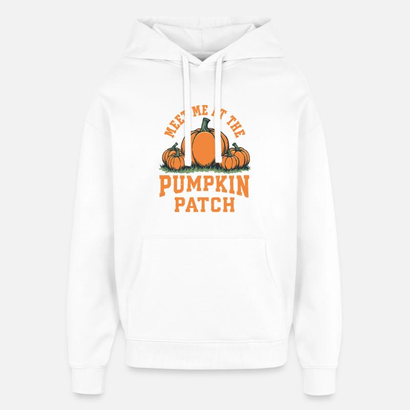 Retrouvez-moi au champ de citrouilles - Sweat à capuche unisexe Stanley/Stella Oversized - blanc
