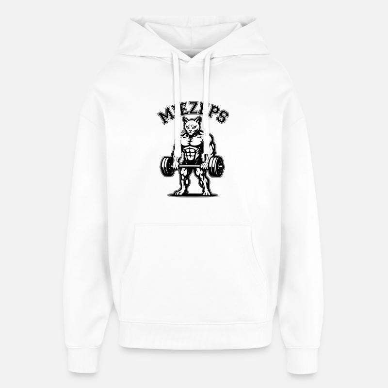 Kitty - Muscles endoloris - Chat - Dire - Sweat à capuche unisexe Stanley/Stella Oversized - blanc