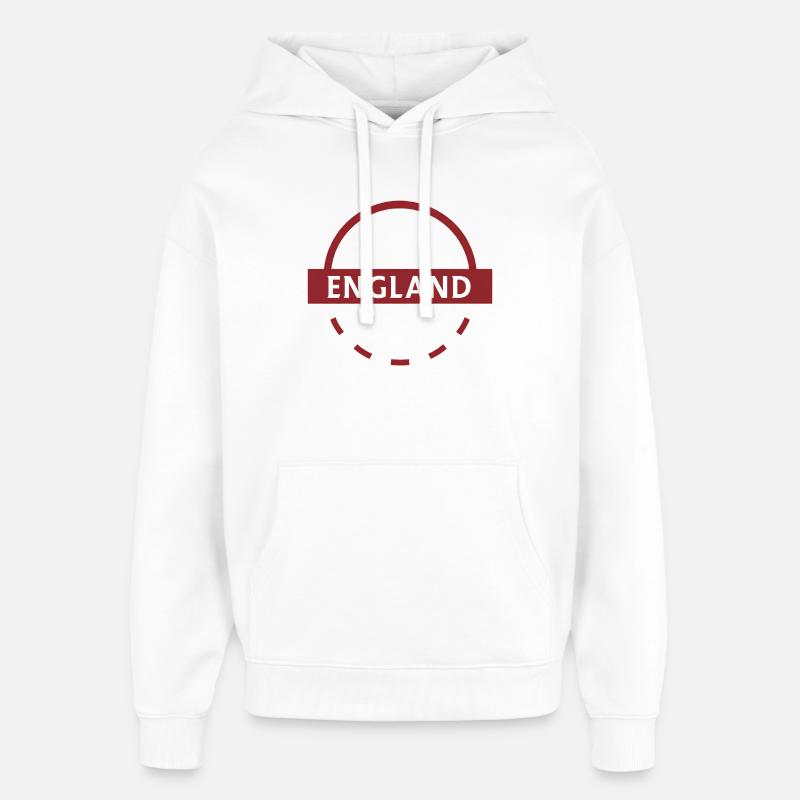 Emblème de l’Angleterre en demi-cercle - Sweat à capuche unisexe Stanley/Stella Oversized - blanc