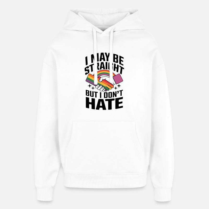 Poignée de main arc-en-ciel de l’unité - Sweat à capuche unisexe Stanley/Stella Oversized - blanc