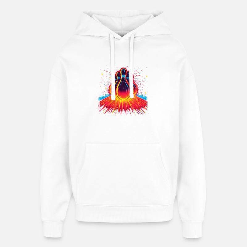 Bowling 90er Look - Oversized Unisex Hoodie von Stanley/Stella - Weiß