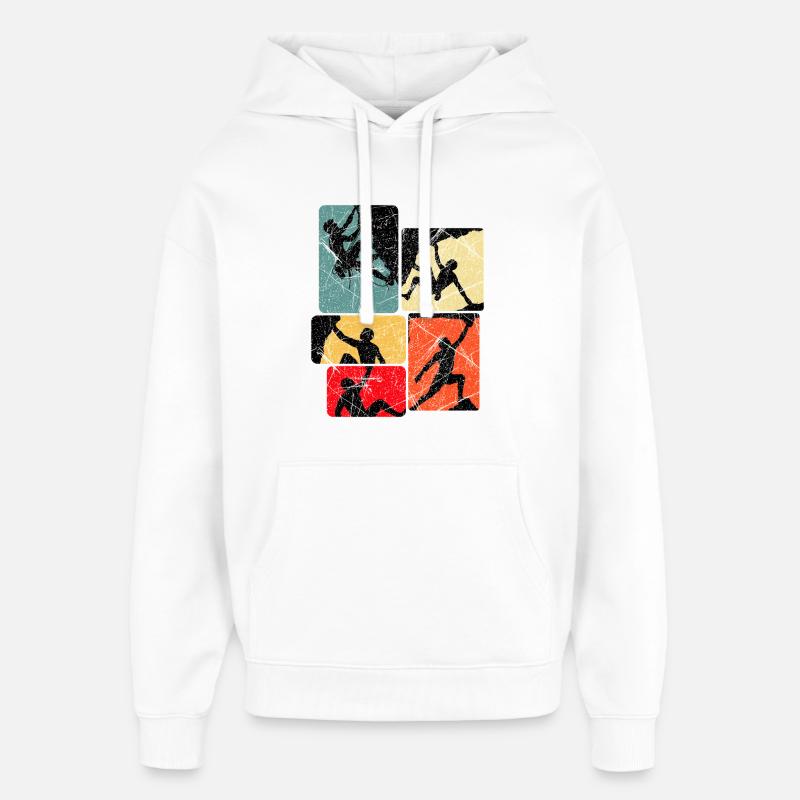 Klettern Bouldern Bergsteiger Kletterer Boulder - Oversized Unisex Hoodie von Stanley/Stella - Weiß