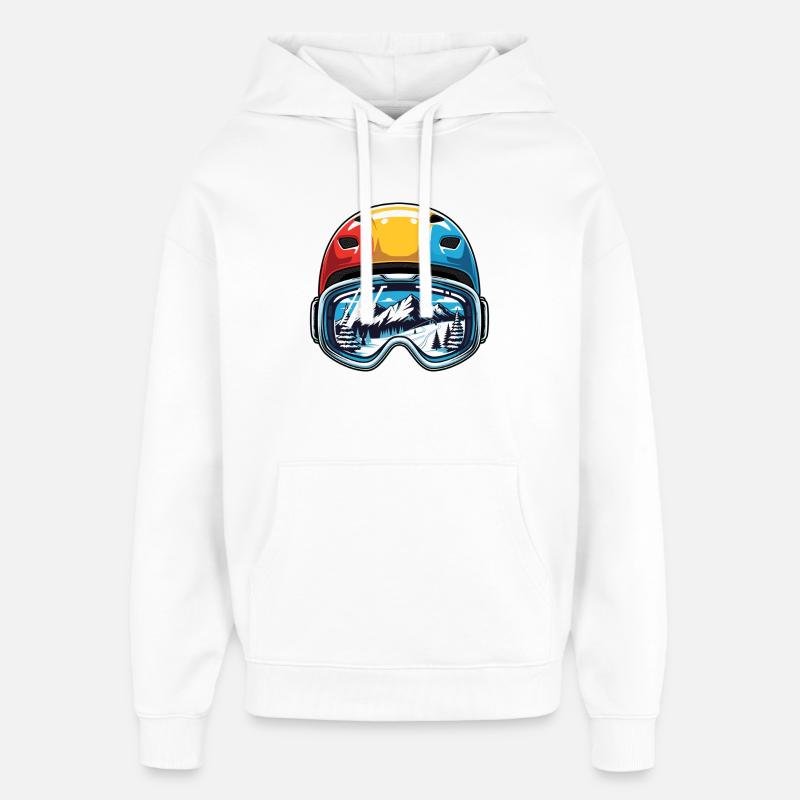 Casque de ski Mountains Smile - Sweat à capuche unisexe Stanley/Stella Oversized - blanc