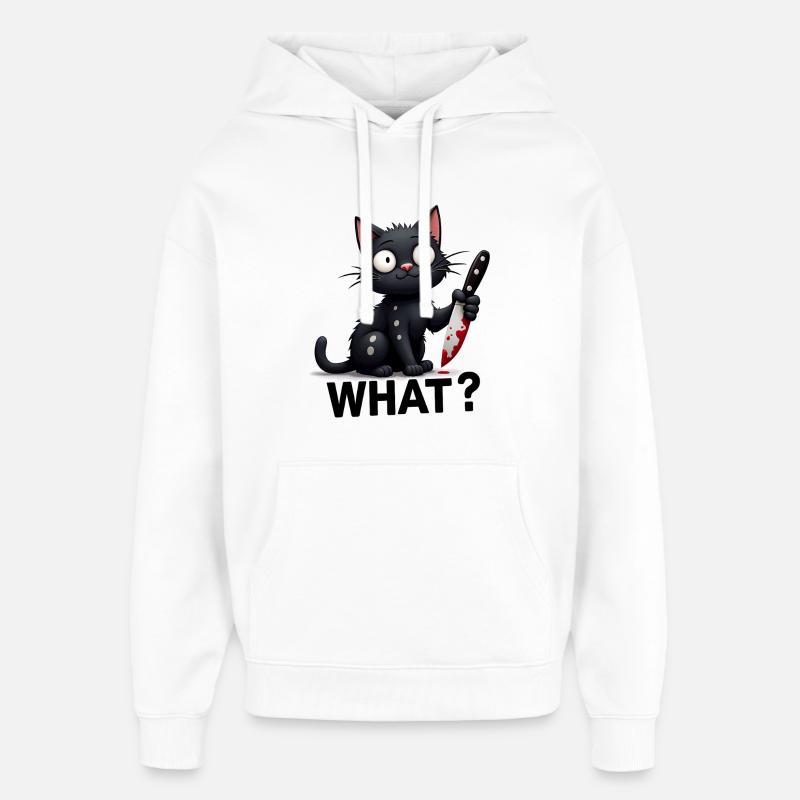 QUOI? Chat tueur - Sweat à capuche unisexe Stanley/Stella Oversized - blanc
