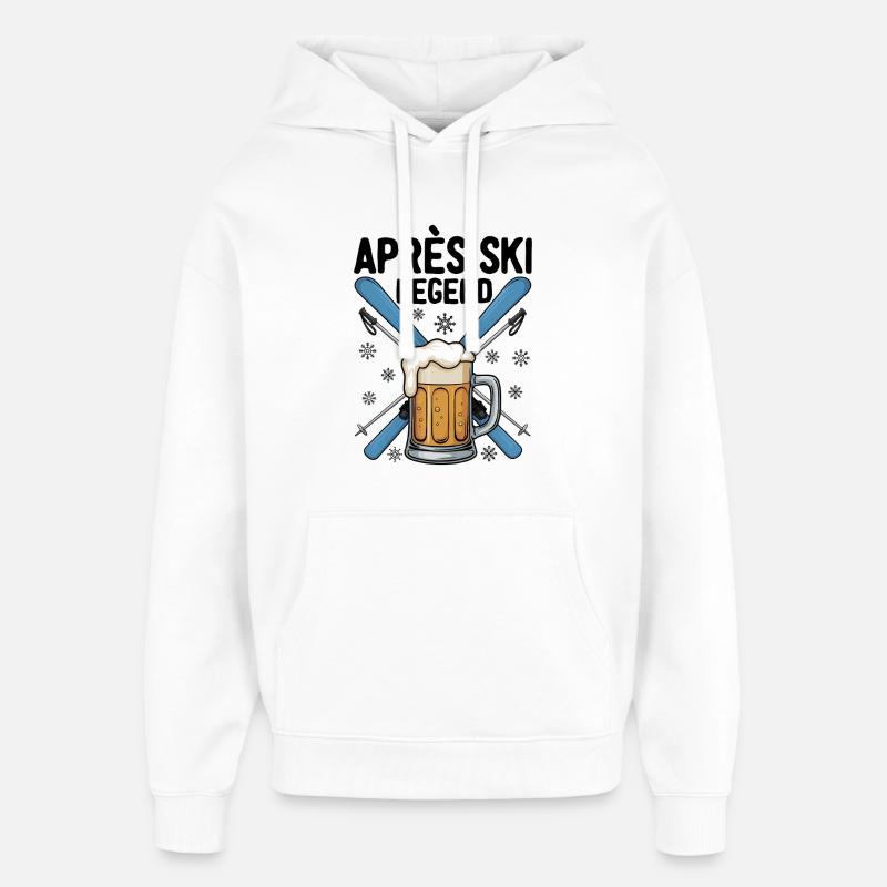 Légende de l’après-ski - Sweat à capuche unisexe Stanley/Stella Oversized - blanc