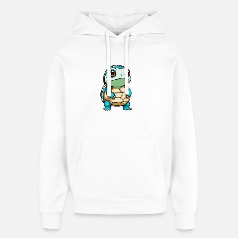 dessin animé tortue câline - Sweat à capuche unisexe Stanley/Stella Oversized - blanc