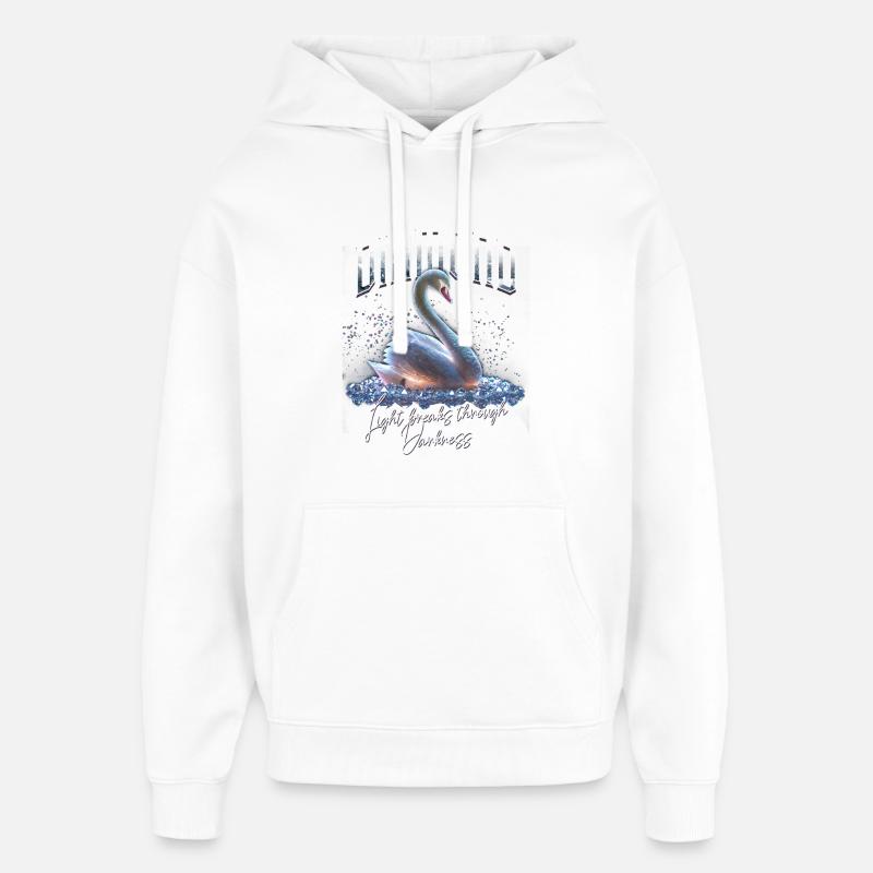 Pierre de naissance Avril Diamant - Sweat à capuche unisexe Stanley/Stella Oversized - blanc