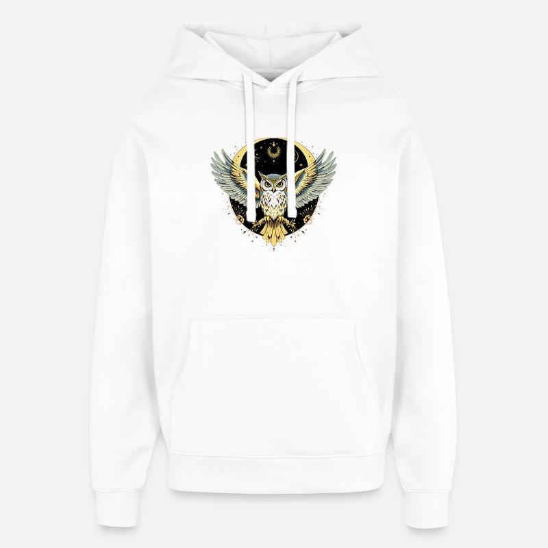 Boho Eule - Oversized Unisex Hoodie von Stanley/Stella - Weiß