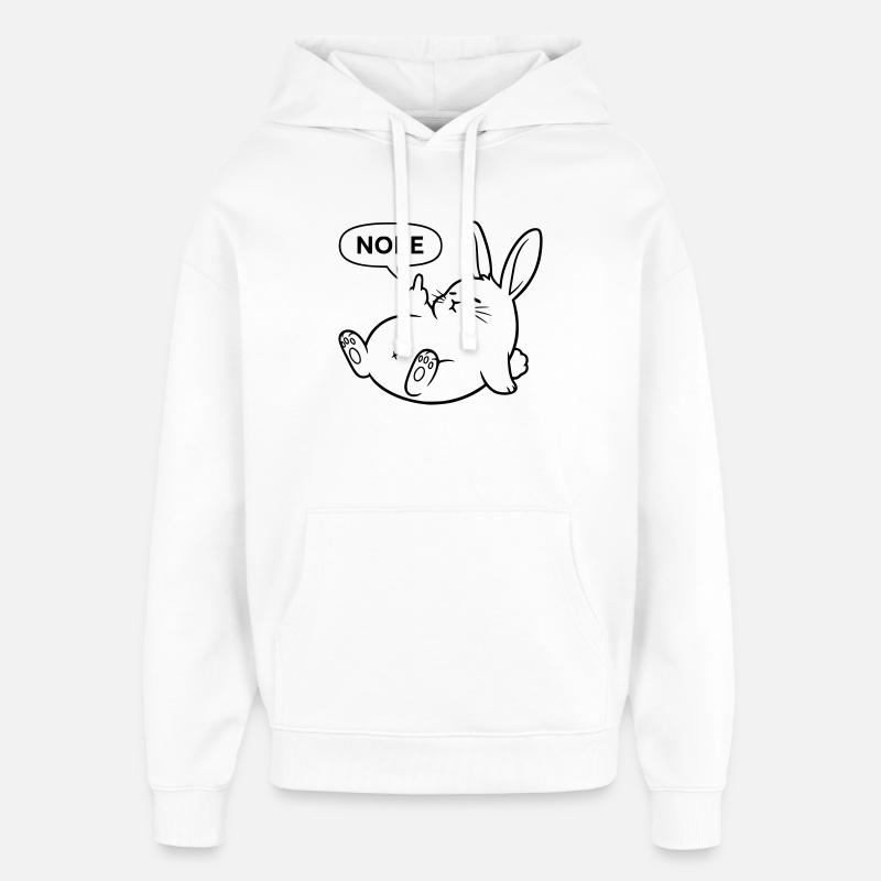 Nope Kaninchen | Freches Hasen Statement - Oversized Unisex Hoodie von Stanley/Stella - Weiß