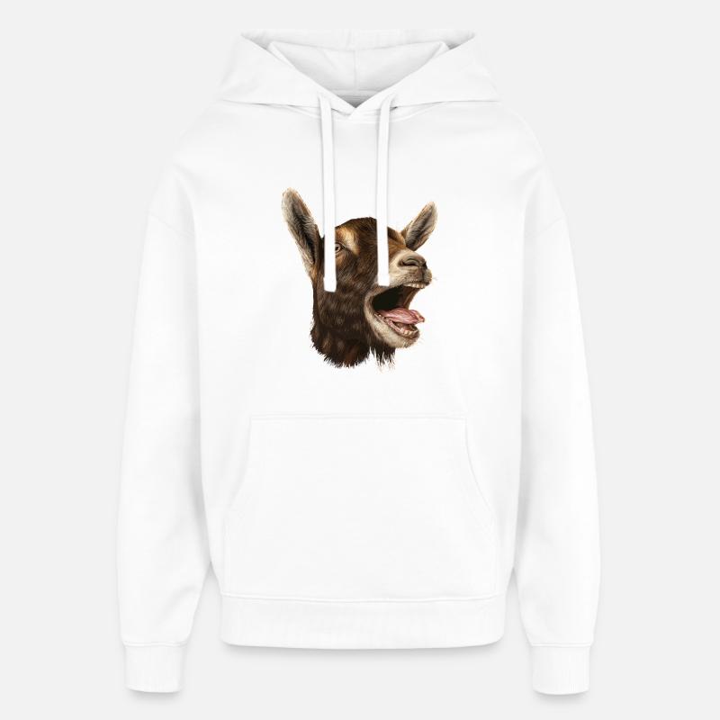 Chèvre Élevage Chèvre Agriculteur Chèvre Brune - Sweat à capuche unisexe Stanley/Stella Oversized - blanc