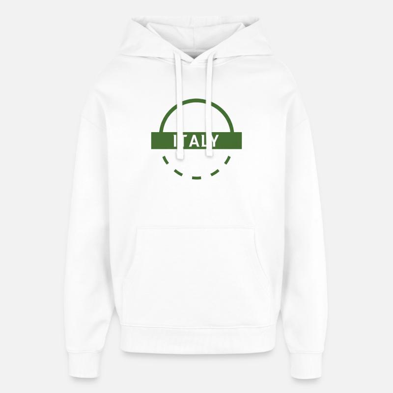 Emblème vert de l’Italie - Sweat à capuche unisexe Stanley/Stella Oversized - blanc