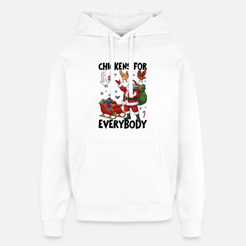 Des poulets pour tout le monde - Sweat à capuche unisexe Stanley/Stella Oversized - blanc