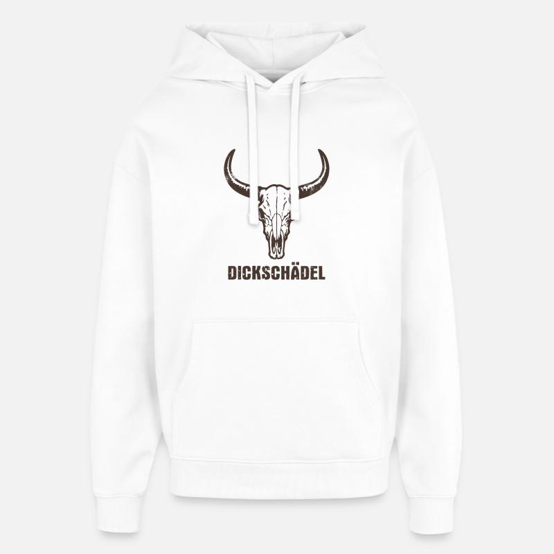 Stierkopf Schädel mit Hörnern - Dickschädel - Oversized Unisex Hoodie von Stanley/Stella - Weiß
