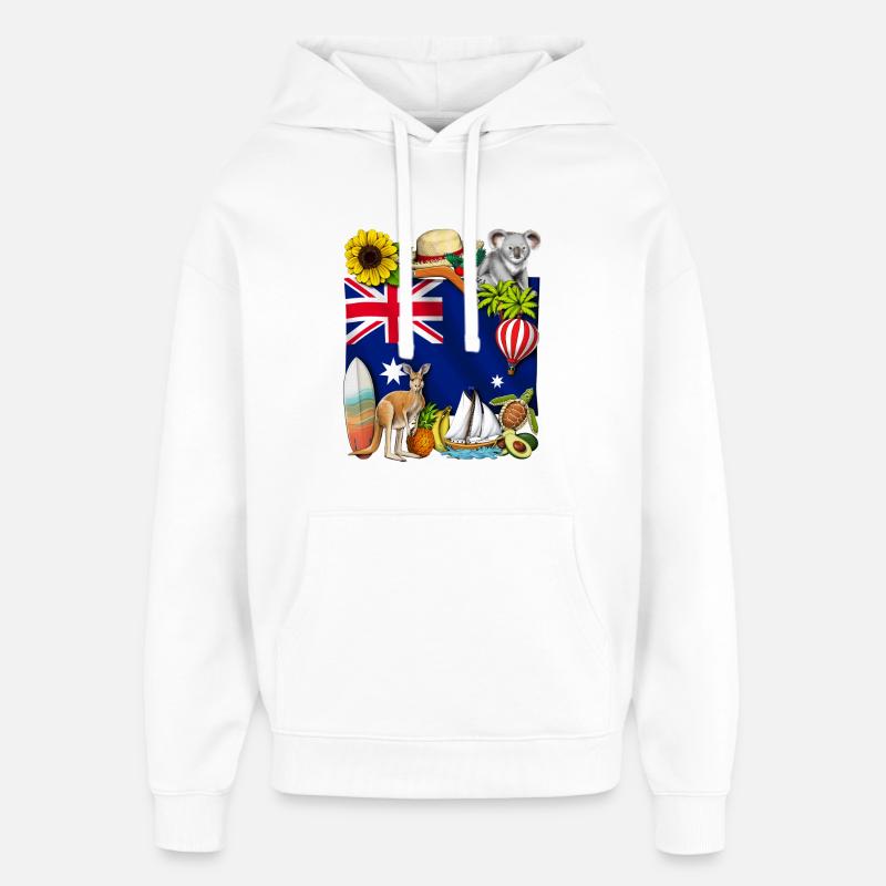 Australie - Sweat à capuche unisexe Stanley/Stella Oversized - blanc