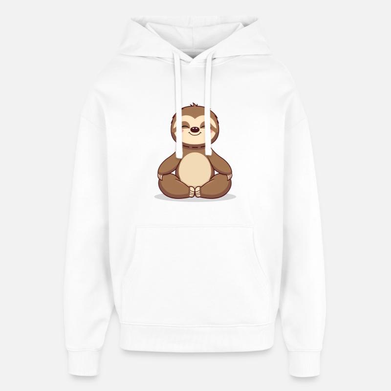 Méditer sur la paresse style zen - Sweat à capuche unisexe Stanley/Stella Oversized - blanc