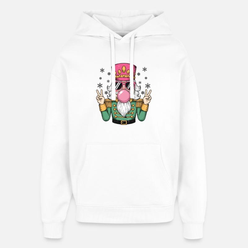 Casse-Noisette souffle du chewing-gum - Sweat à capuche unisexe Stanley/Stella Oversized - blanc