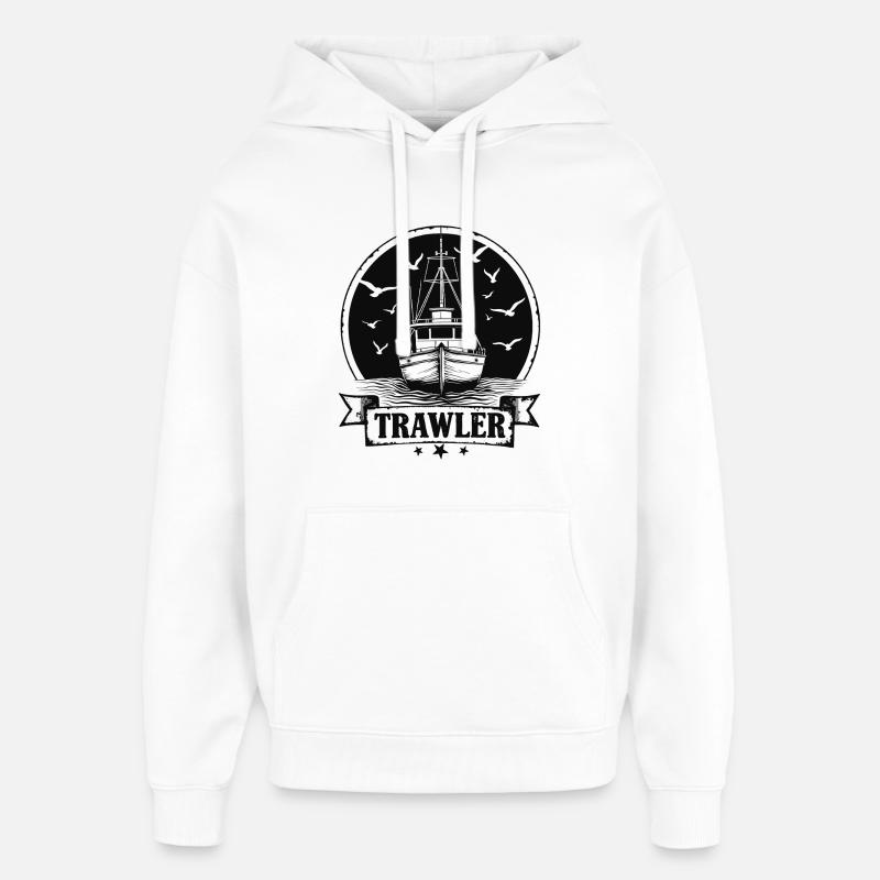 Chalutier de pêche Ahoy Maritim - Sweat à capuche unisexe Stanley/Stella Oversized - blanc