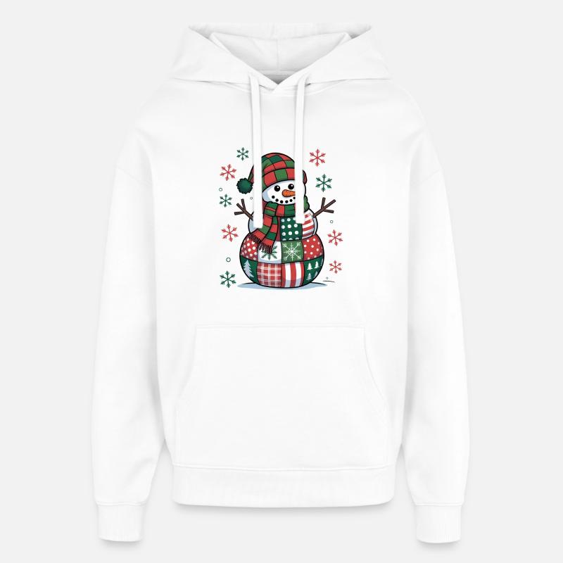 Snowman Patchwork - Oversized Unisex Hoodie by Stanley/Stella - white