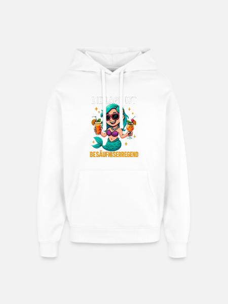 The location is drunken, mermaid - Oversized Unisex Hoodie by Stanley/Stella - white