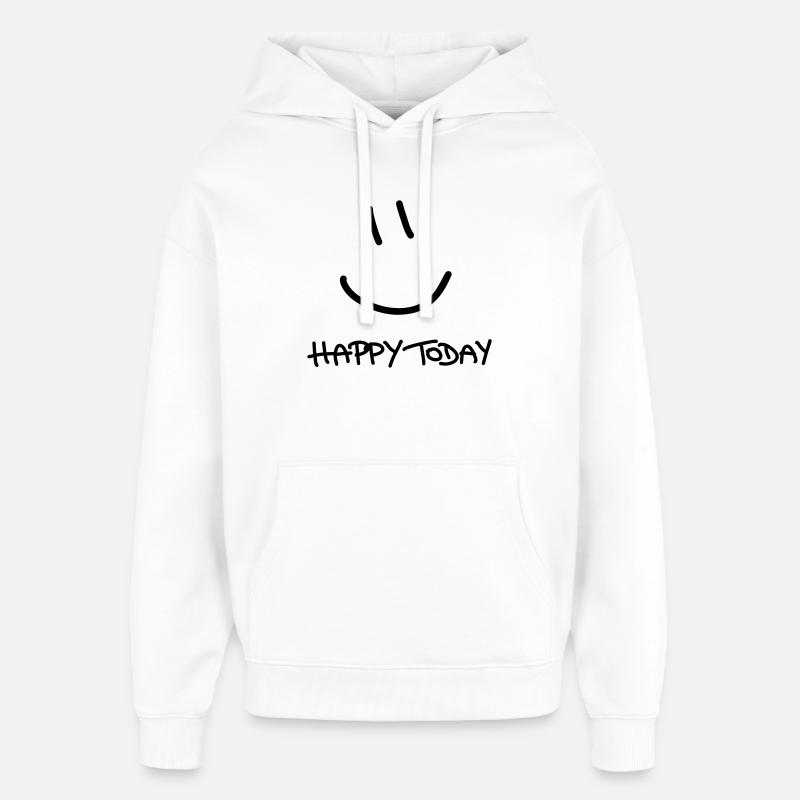 Heureux aujourd’hui - Sweat à capuche unisexe Stanley/Stella Oversized - blanc