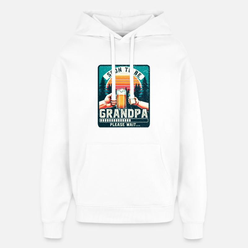 Papy en devenir loading futur grand-père - Sweat à capuche unisexe Stanley/Stella Oversized - blanc