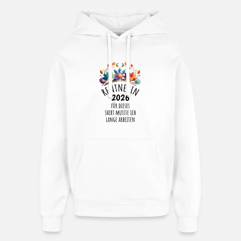 Rente | Retraité 2026 | Retraite - Sweat à capuche unisexe Stanley/Stella Oversized - blanc