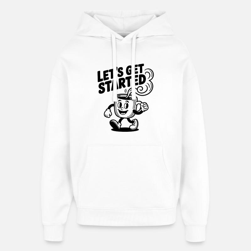 Commençons Tasse à café - Sweat à capuche unisexe Stanley/Stella Oversized - blanc