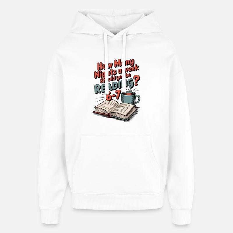 Motivation lecture 6-7 nuits fleurs rétro - Sweat à capuche unisexe Stanley/Stella Oversized - blanc
