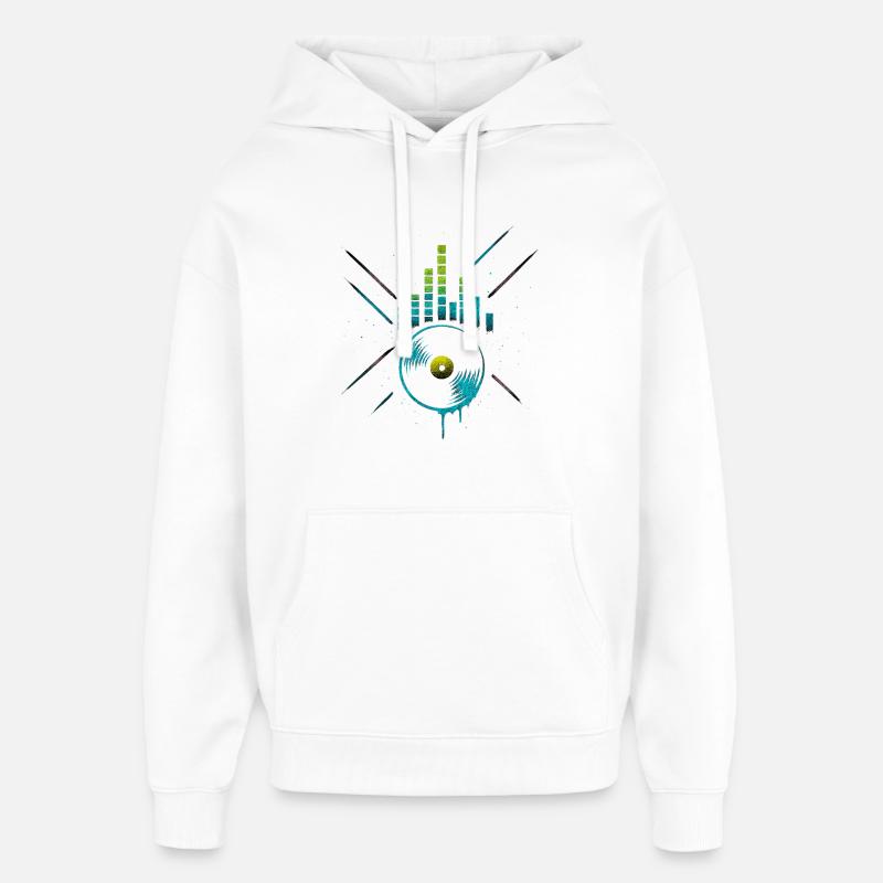 Neon Vinyl Equalizer, Club Techno Beats - Oversized Unisex Hoodie von Stanley/Stella - Weiß