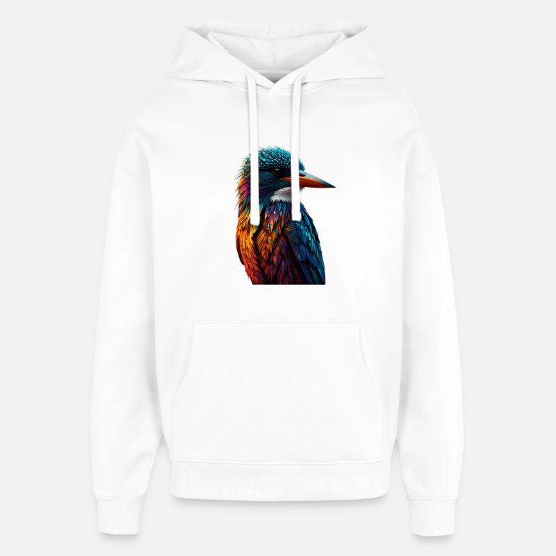Bunter Eisvogel Farbenspiel - Oversized Unisex Hoodie von Stanley/Stella - Weiß