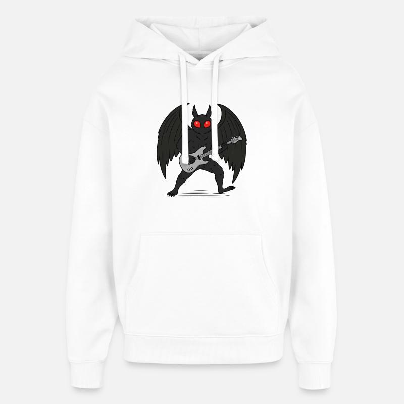 Mothman Rock Guitar Cryptid - Sweat à capuche unisexe Stanley/Stella Oversized - blanc